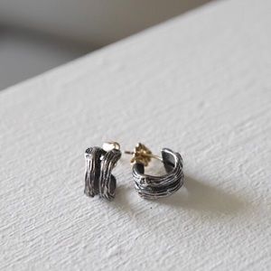 Mignon Faget sterling silver vine earlocks. 14k posts/backs.